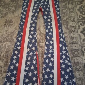 Free People Red, White, and Blue Star Flare Pants